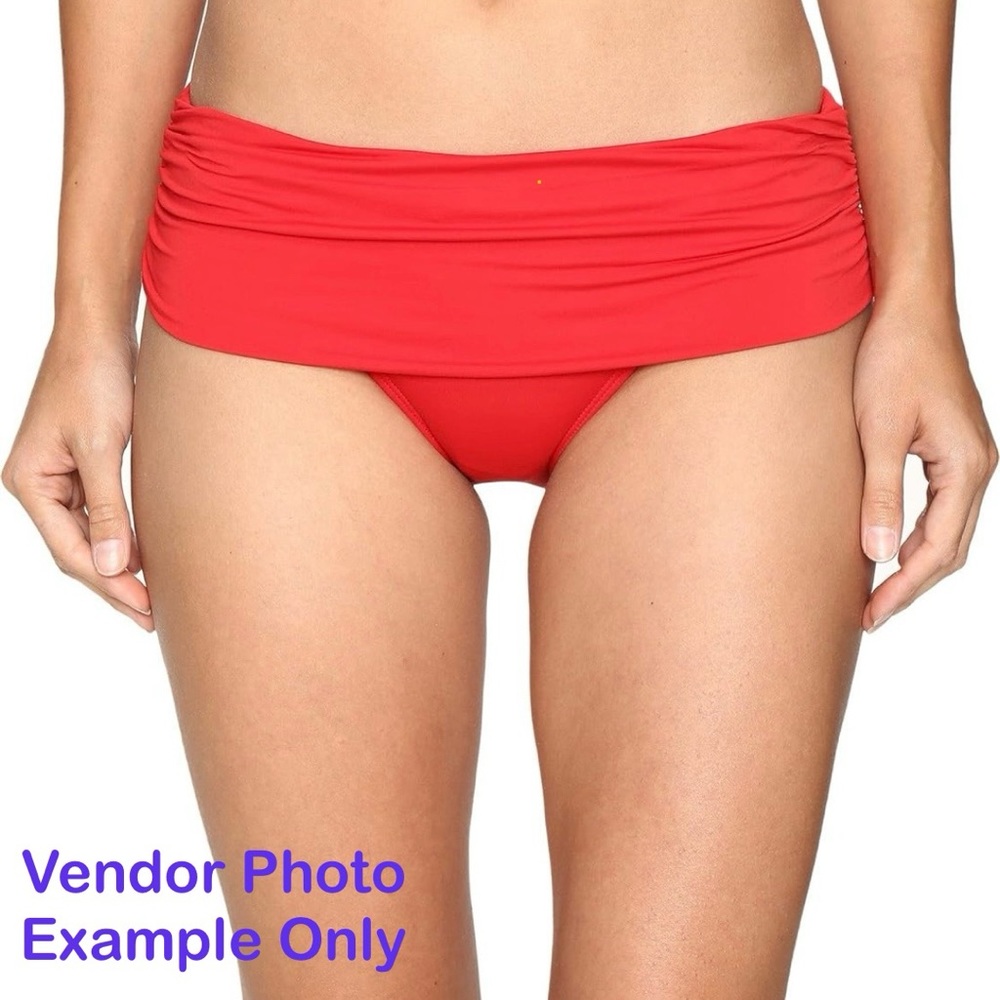LAUREN by Ralph Lauren Beach Club Ruched Bikini Bottoms (Red, 8)